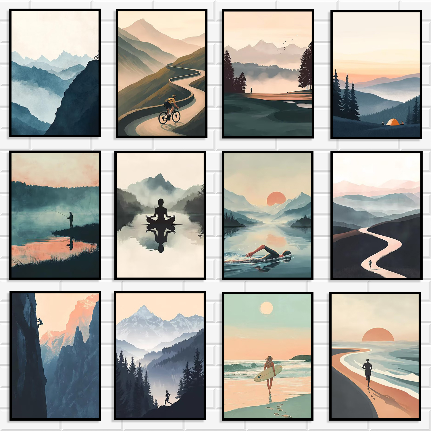Home Gym Minimalist - Minimalist Outdoor Adventure Canvas Wall Set