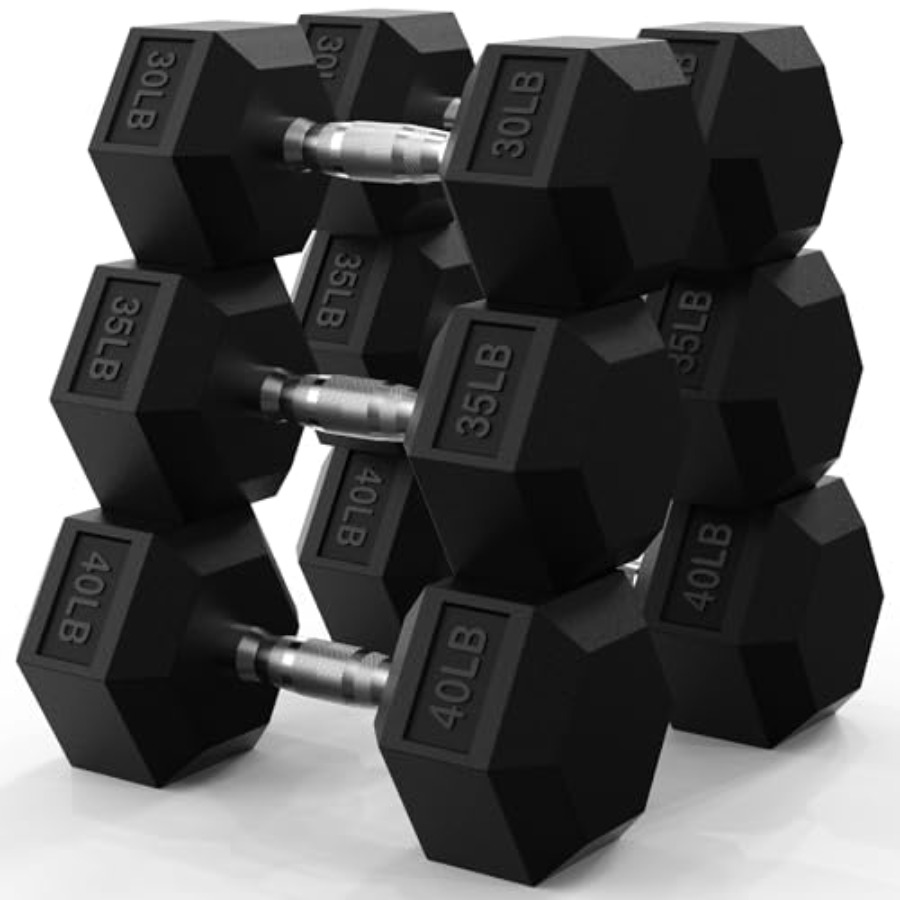 Home Gym Dumbbell Set - Hex Dumbbell Set 45-550 lb Rubber
