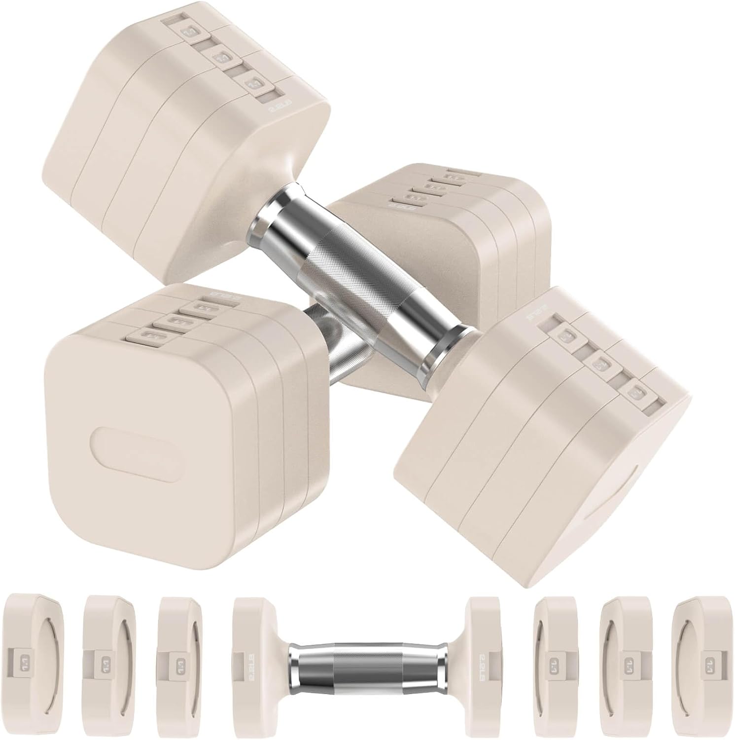 Home Gym Dumbbell Set - Adjustable Dumbbells Set, 22LB 26.4LB 30.8LB,