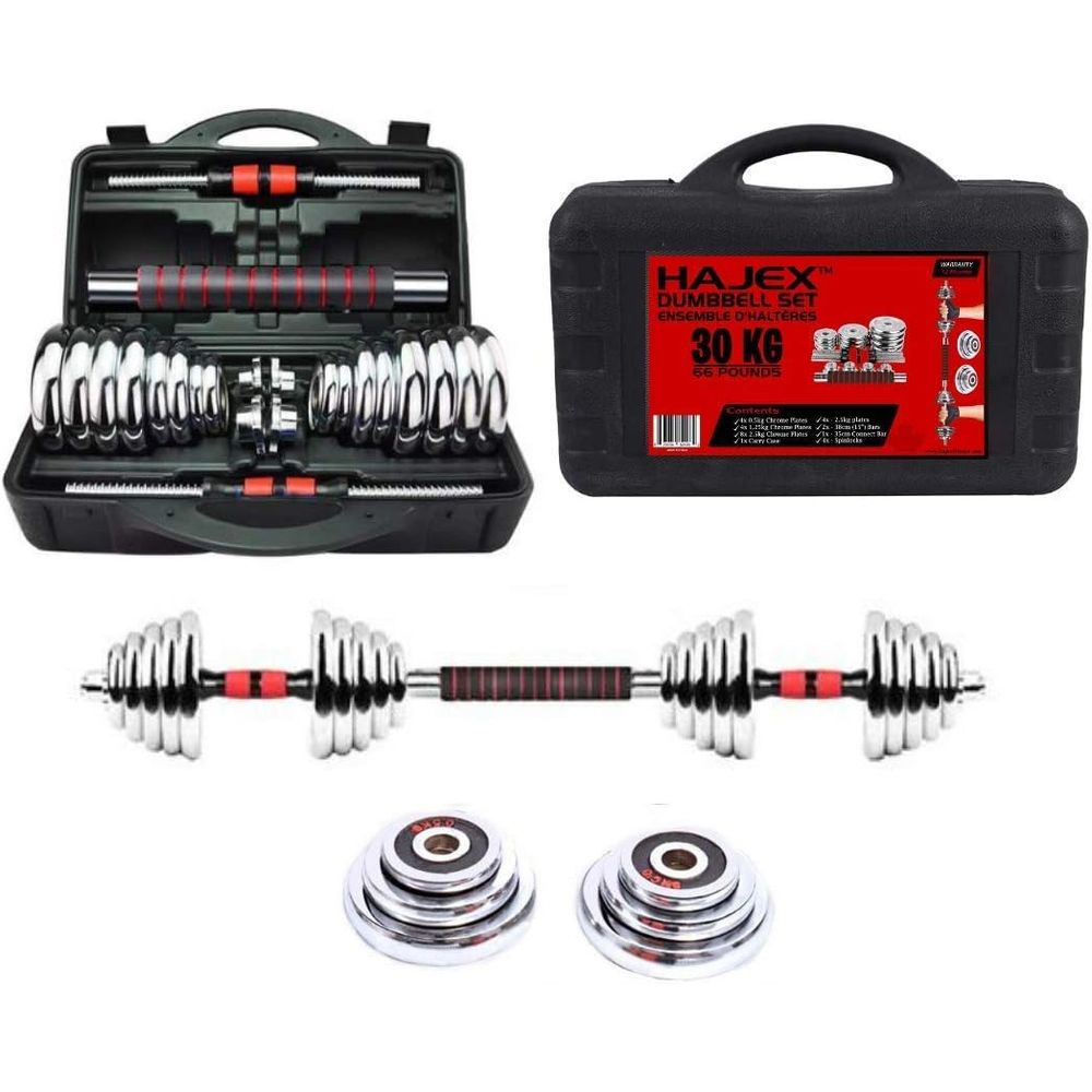 Home Gym Dumbbell Set - 30KG Adjustable Cast Iron Dumbbell Set