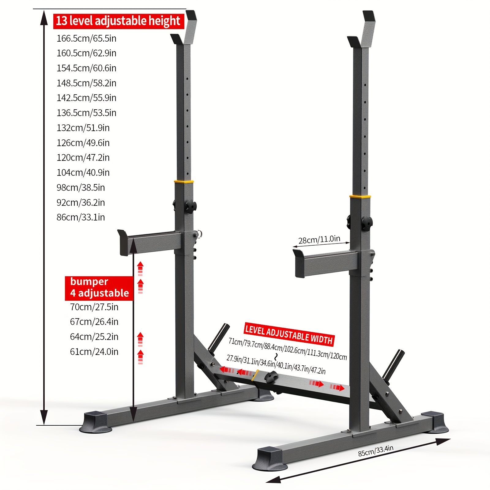 Fitness Home Gym Equipment - 1 Squat Stand With Barbell Weight