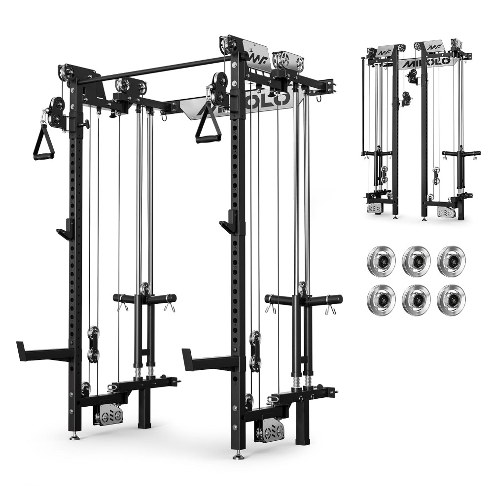 Home Gym Lat Pulldown - Folding Wall Mounted Squat Rack with
