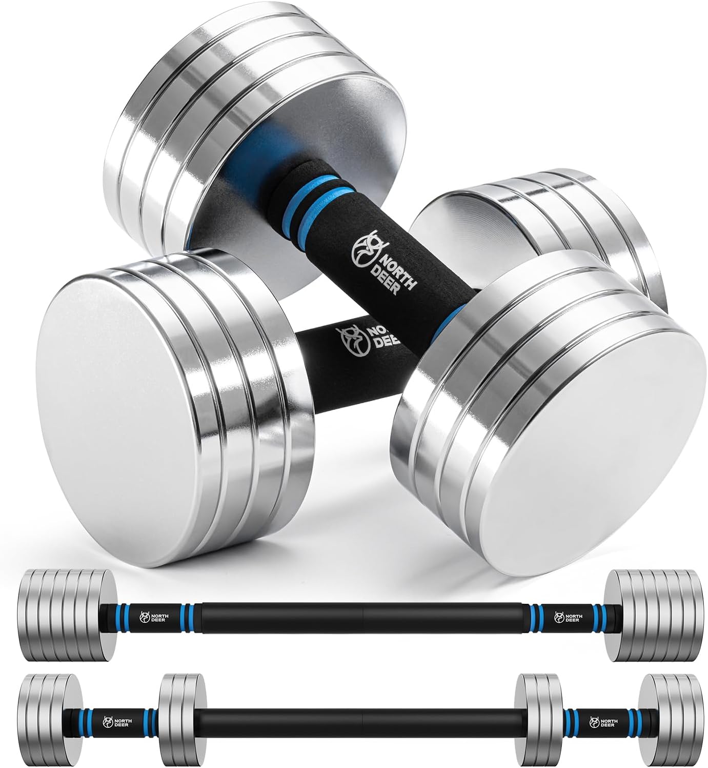 Home Gym Dumbbell Set - Upgraded Adjustable Steel Dumbbells 40LB /