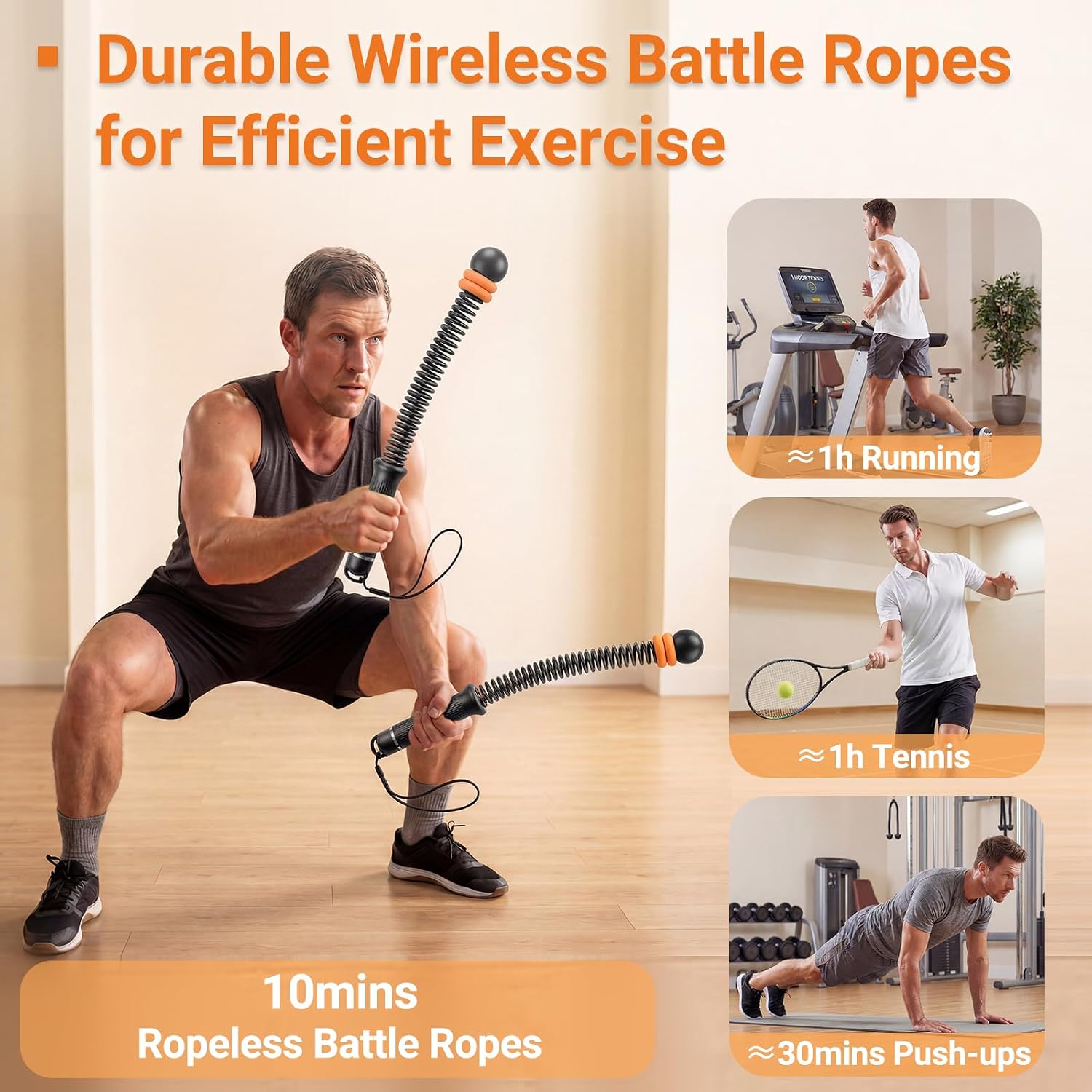 Adjustable Ropeless Battle Rop - Fitness Home Gym Equipment recension och pris
