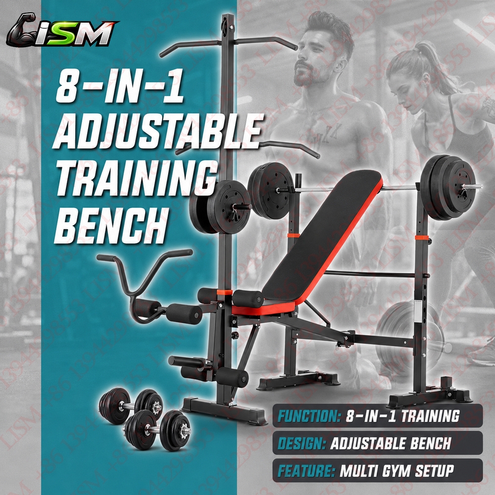 8-in-1 Adjustable Weight Bench - Home Gym Lat Pulldown recension och pris