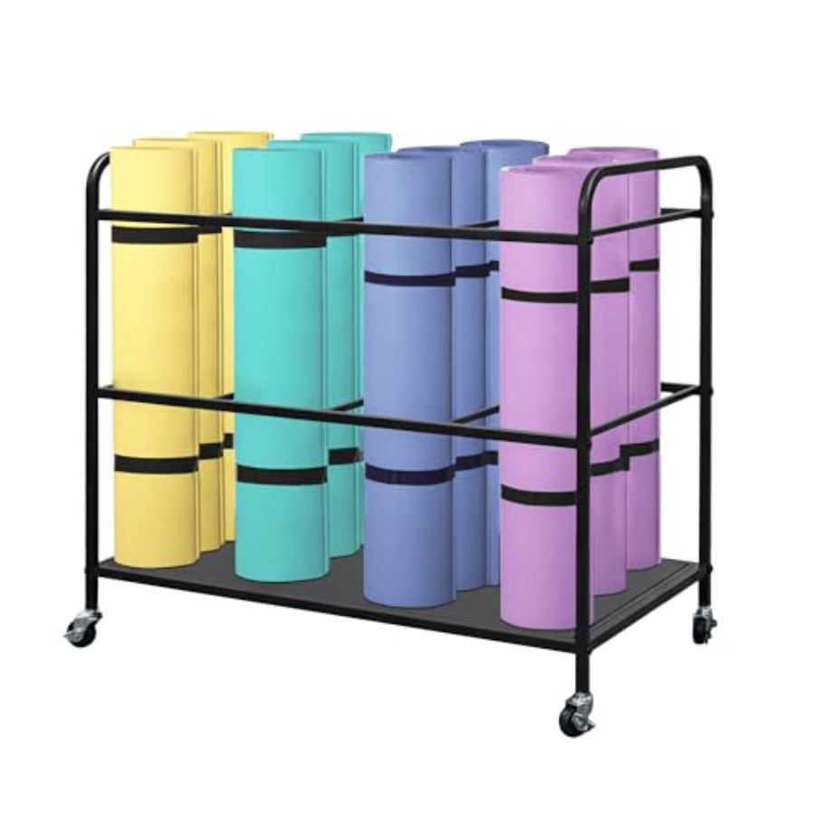 Yoga Mat Rack Storage Basket w - All In One Gym Home Equipment recension och pris