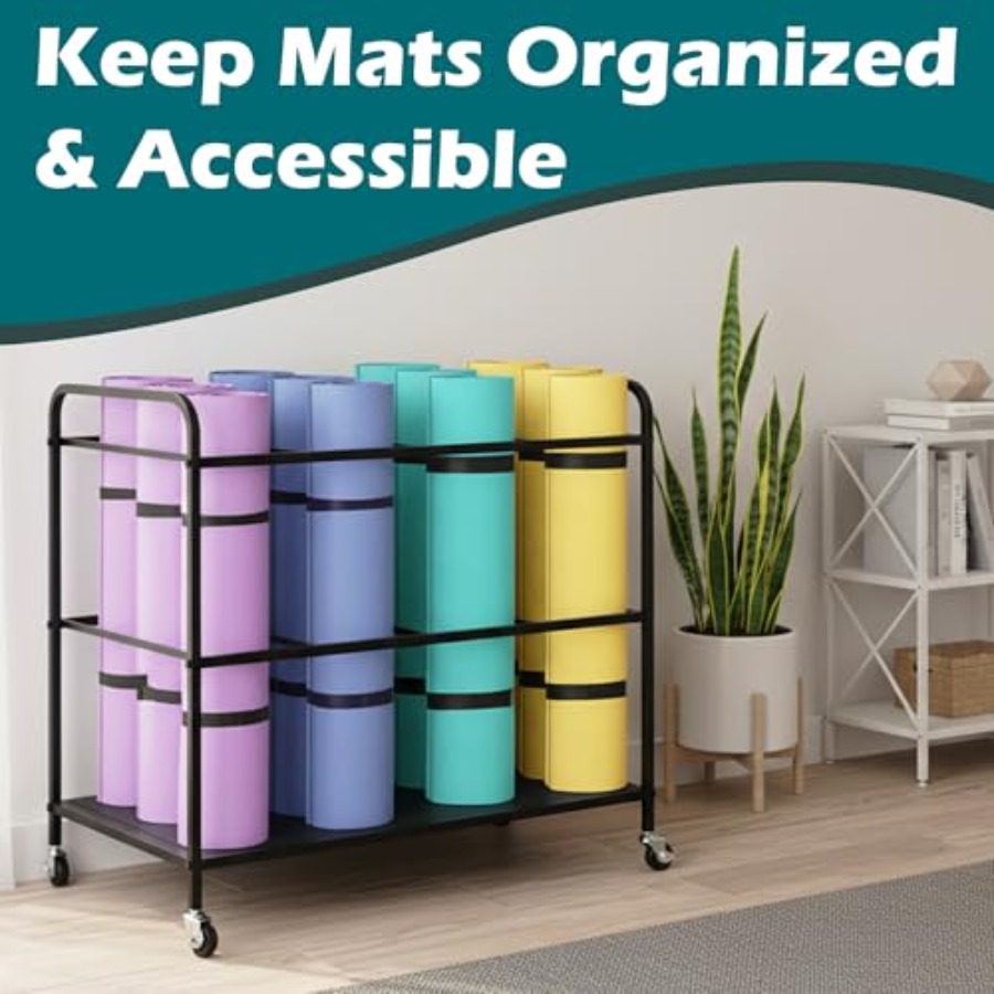 Yoga Mat Rack Storage Basket w - All In One Gym Home Equipment recension och pris