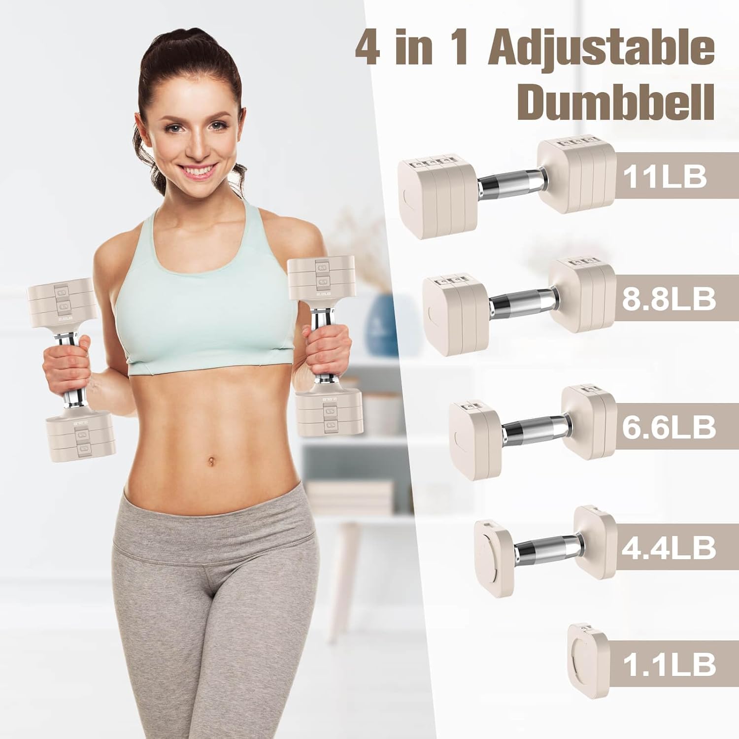 Adjustable Dumbbells Set, 22LB - Home Gym Dumbbell Set recension och pris