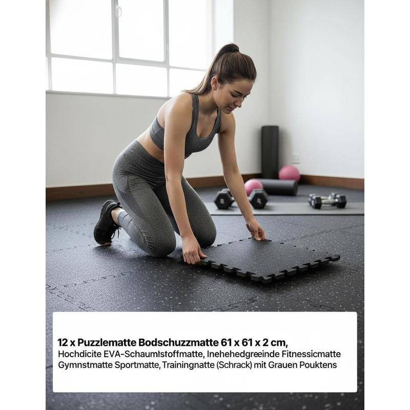 Puzzle Exercise Mat, 12 PCS Fi - Fitness Home Gym Equipment recension och pris