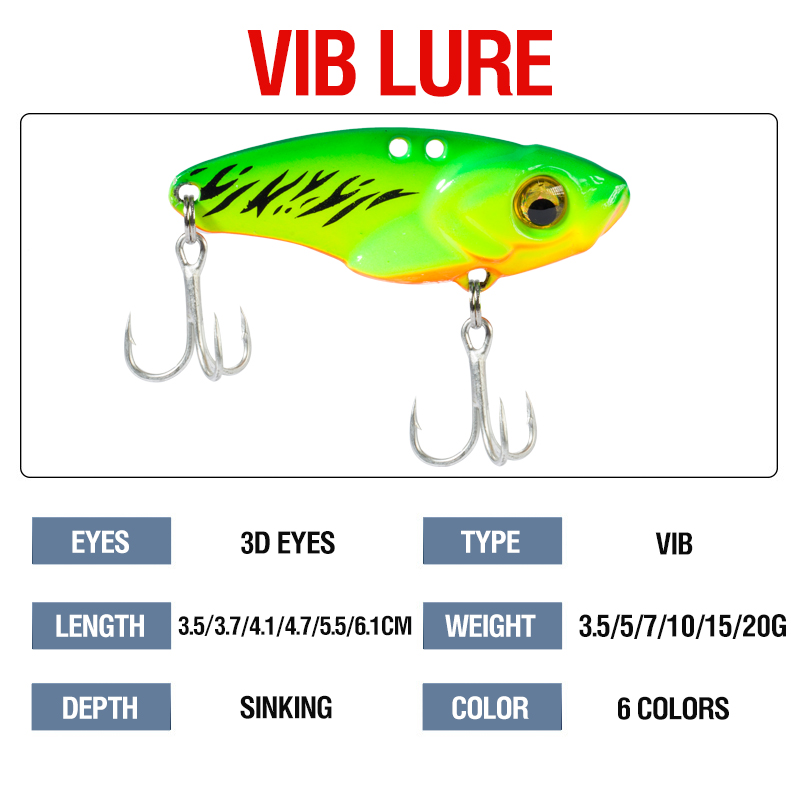 6PCS Metal VIB Lure 5g 7g 10g  - Wobble Board Balance recension och pris