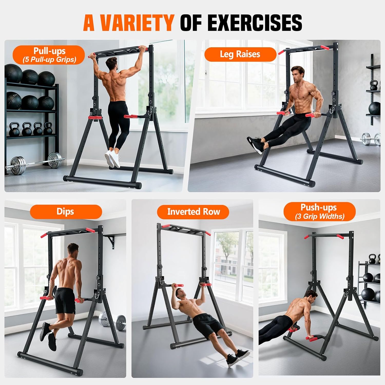 Foldable Power Tower Dip Stati - Fitness Home Gym Equipment recension och pris