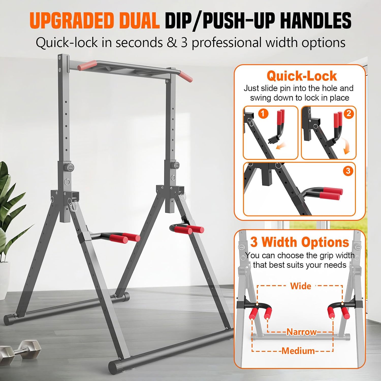 Foldable Power Tower Dip Stati - Fitness Home Gym Equipment recension och pris
