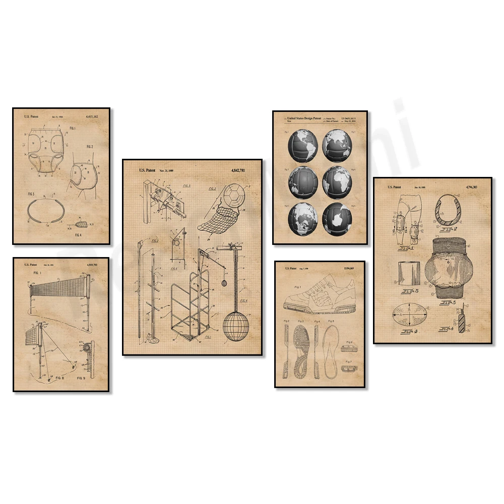 Vintage Volleyball Patent Prin - Home Gym Japan recension och pris
