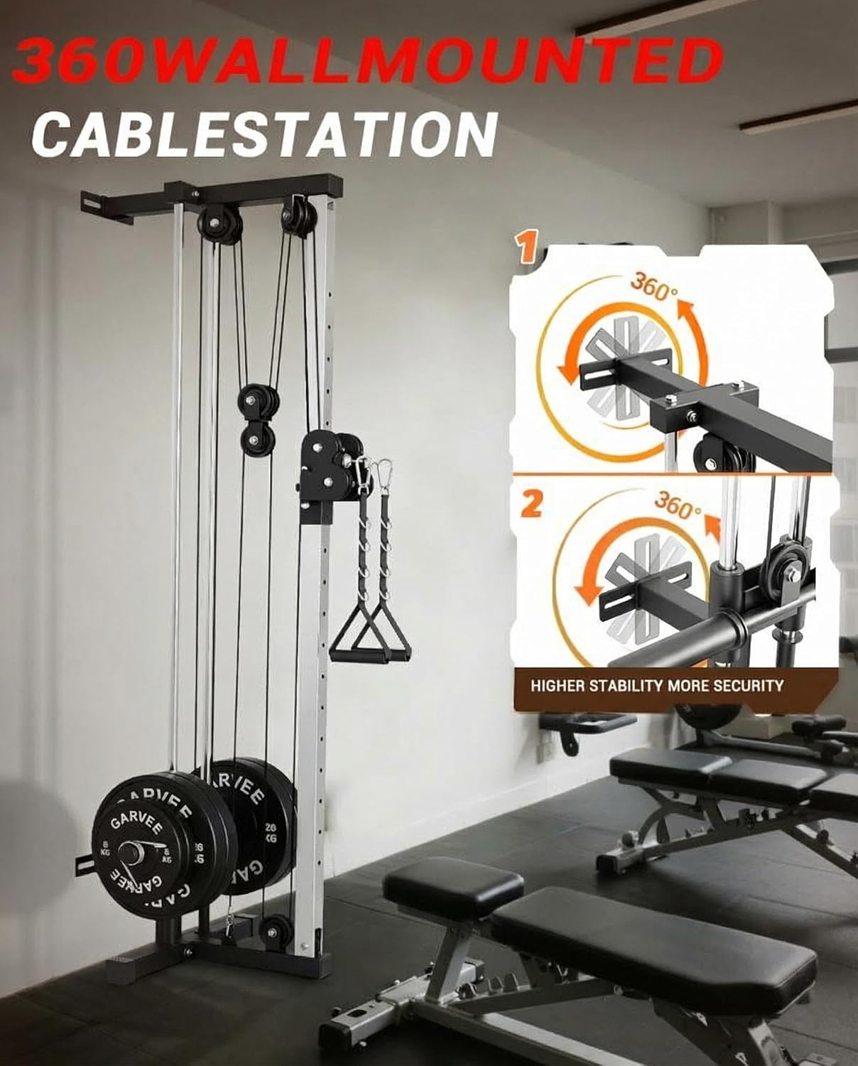 Wall Mount Cable Station Dual  - Home Gym Lat Pulldown recension och pris