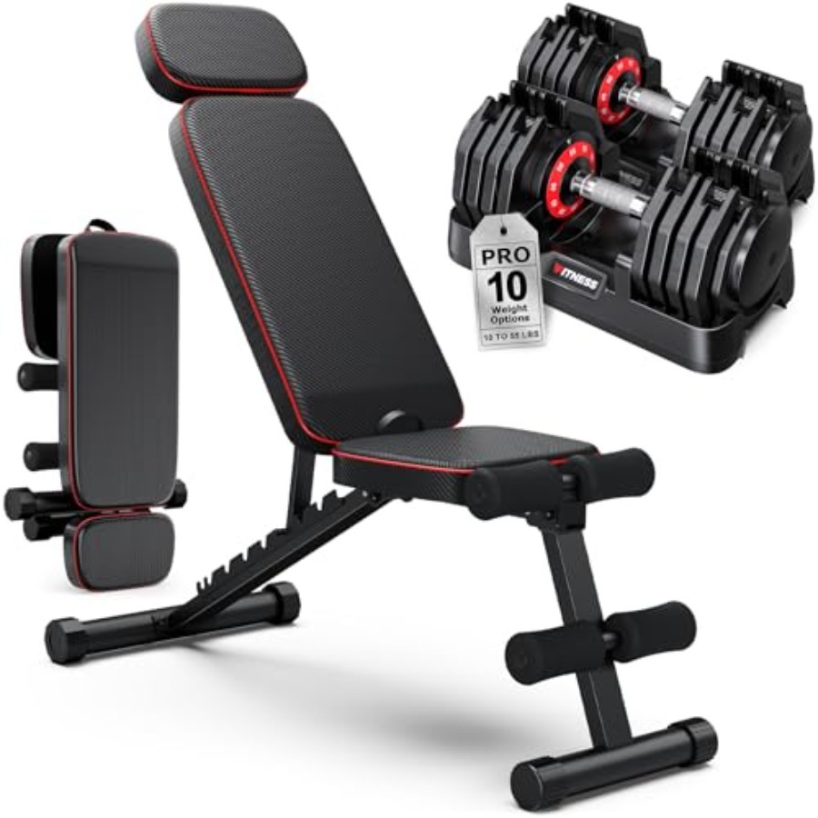 Adjustable Dumbbells Set of 2, - Home Gym Dumbbell Set recension och pris